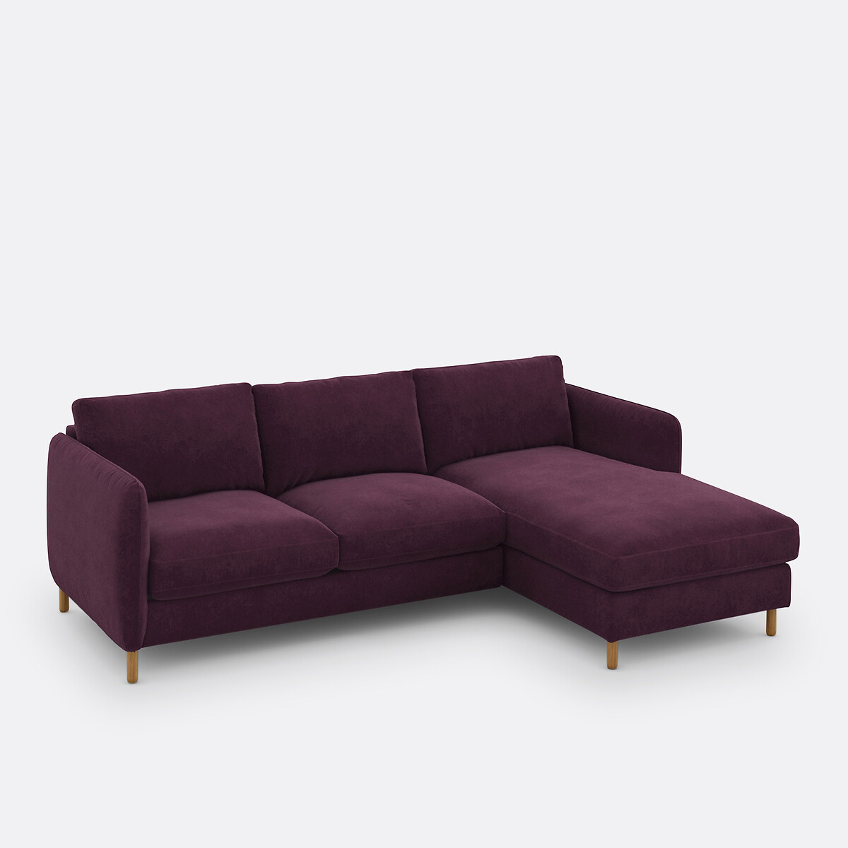 LA REDOUTE INTERIEURS<br>Sofá de canto em veludo, direito, Loméo