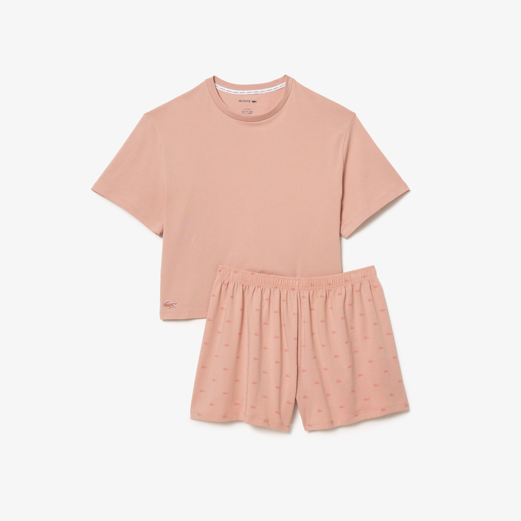 Ensemble de pyjama à motif crocodile Vêtements d’intérieur & de nuit - Rose - Lacoste - Femme