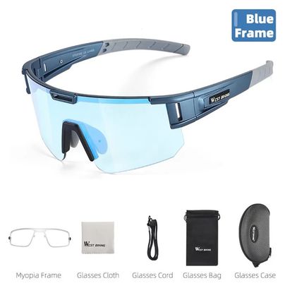 Lunettes de soleil de sport photochromiques UV400 - bleu