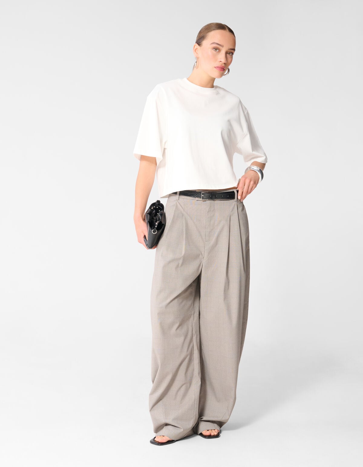 Ruiten Barrel Fit Broek Lichtgrijs