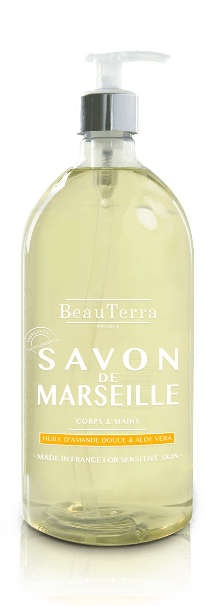 BeauTerra Marseille Liquid Soap Ultra Rich Sweet Almond Oil - 1000 ml.