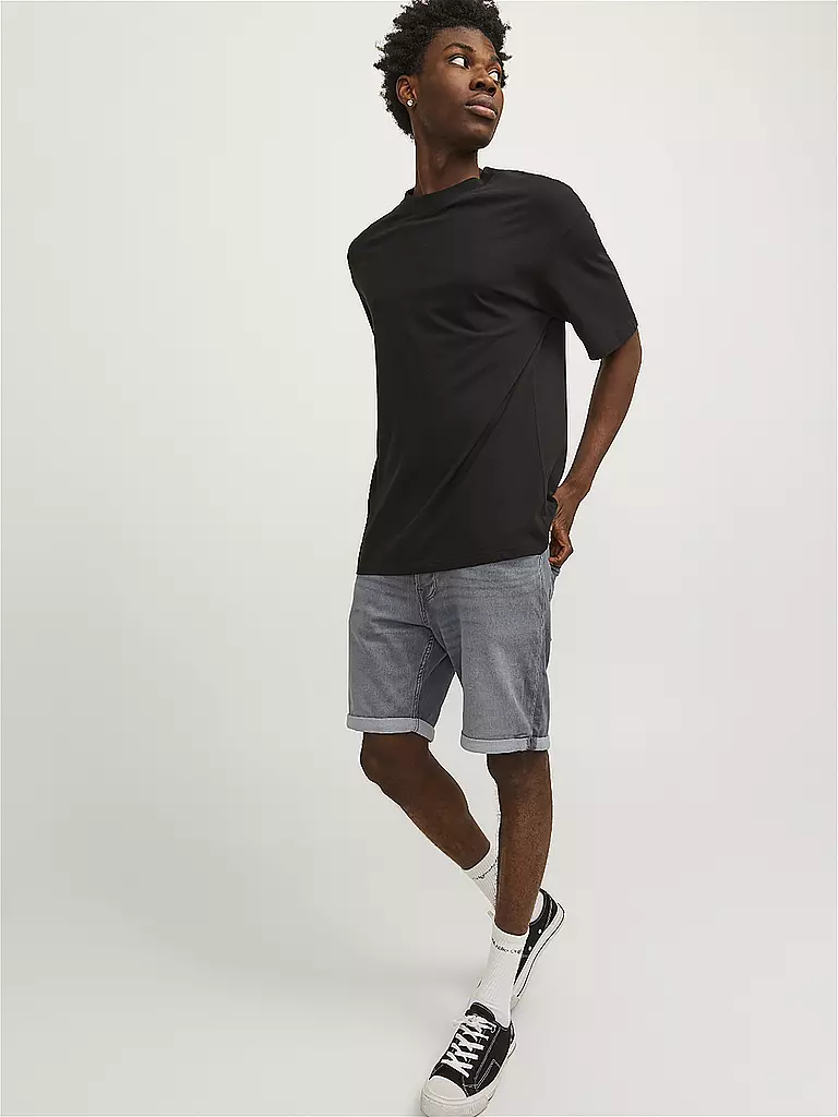 JACK & JONES Jeansshorts JJIRICK JJICON hellgrau