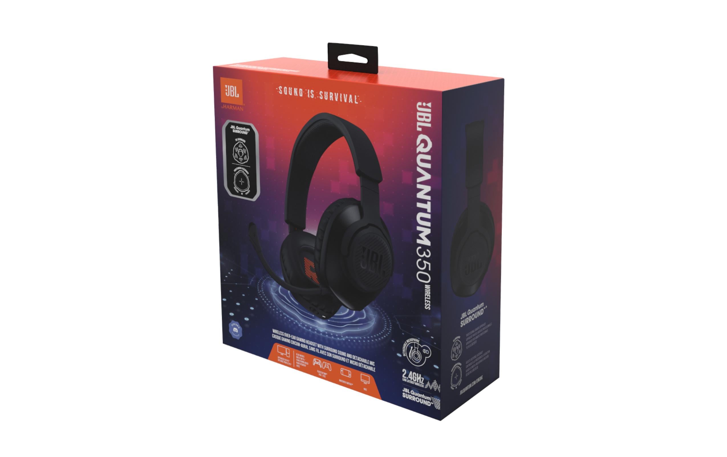 Headset Quantum 350 SchwarzKabelloses PC-Gaming-Headset mit abnehmbarem Boom-Mikrofon