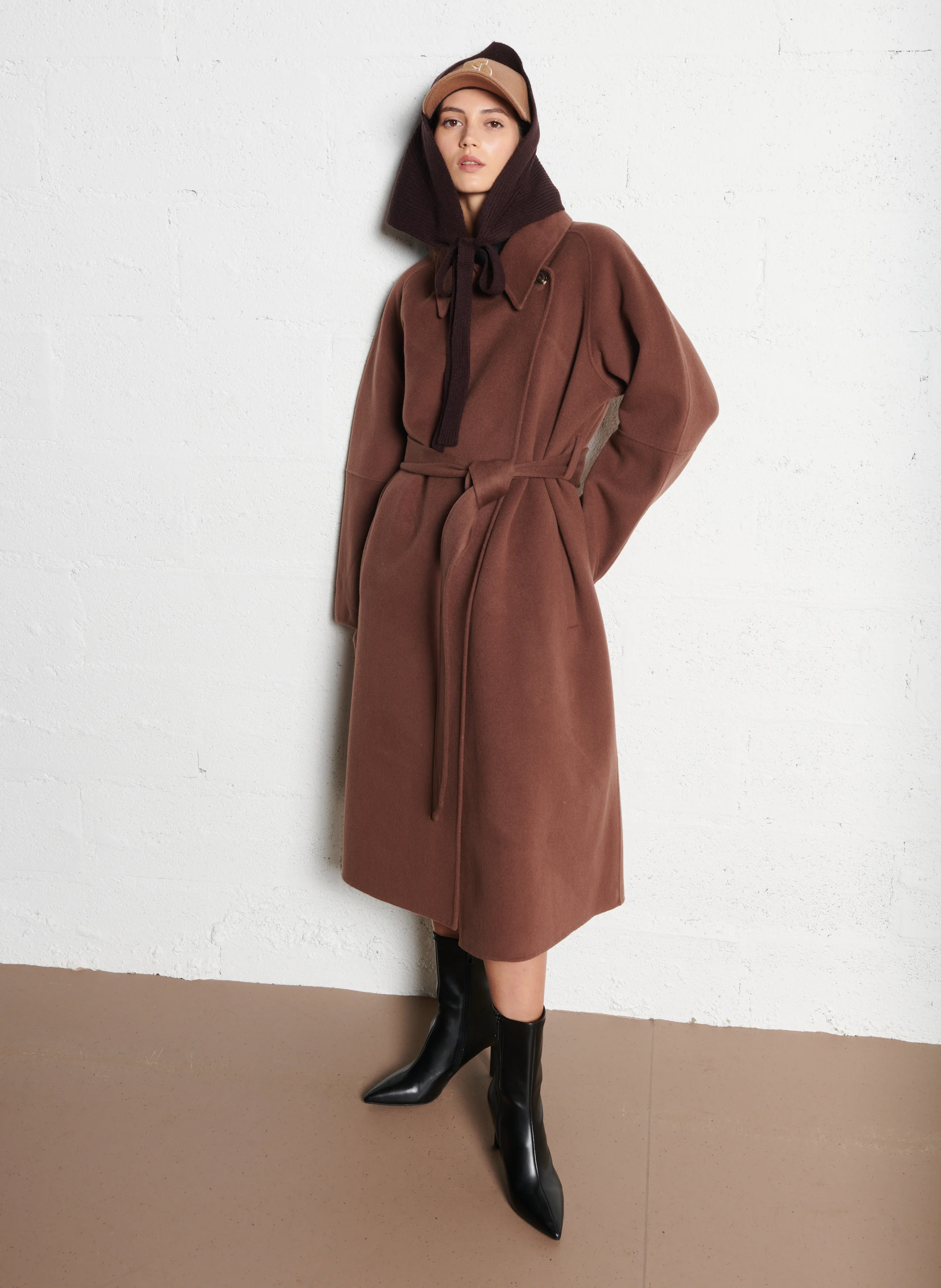 CHAMBERY - Manteau col classique ample en laine mélangée | Rose