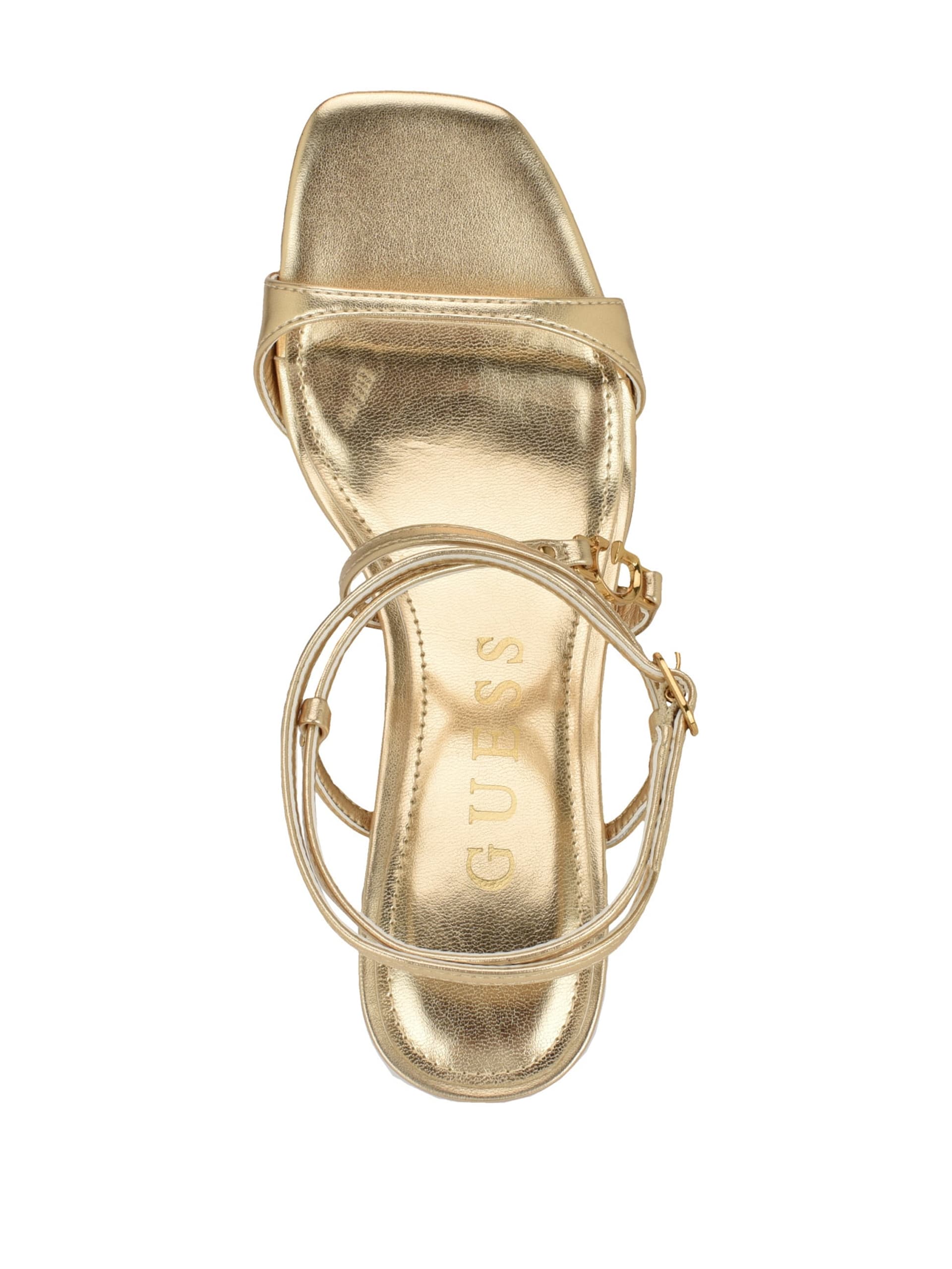 Galeon Sapatos de Salto Bloco Metálicos com Tiras