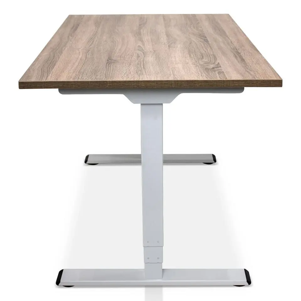 MRC COMFORT elektrisch ARBO zit-sta bureau - 160x80cm - wit - midden eiken