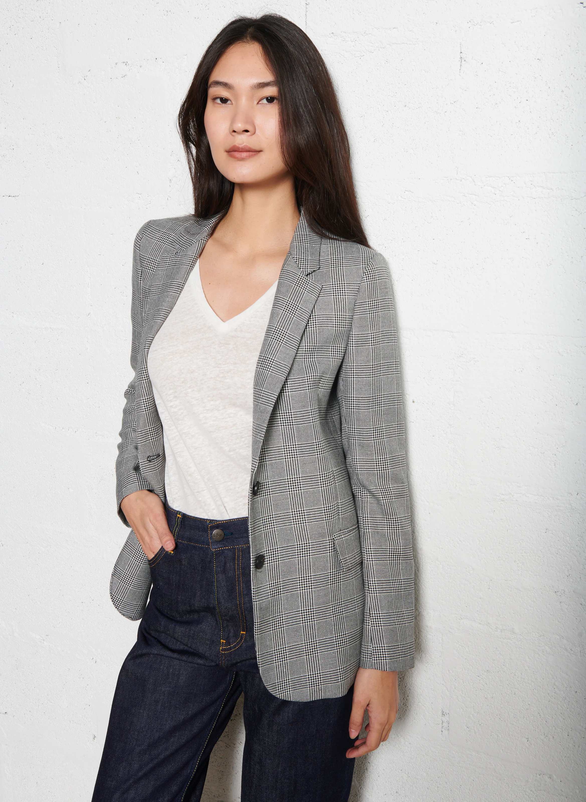 Veste tailleur imprimée | Noir
