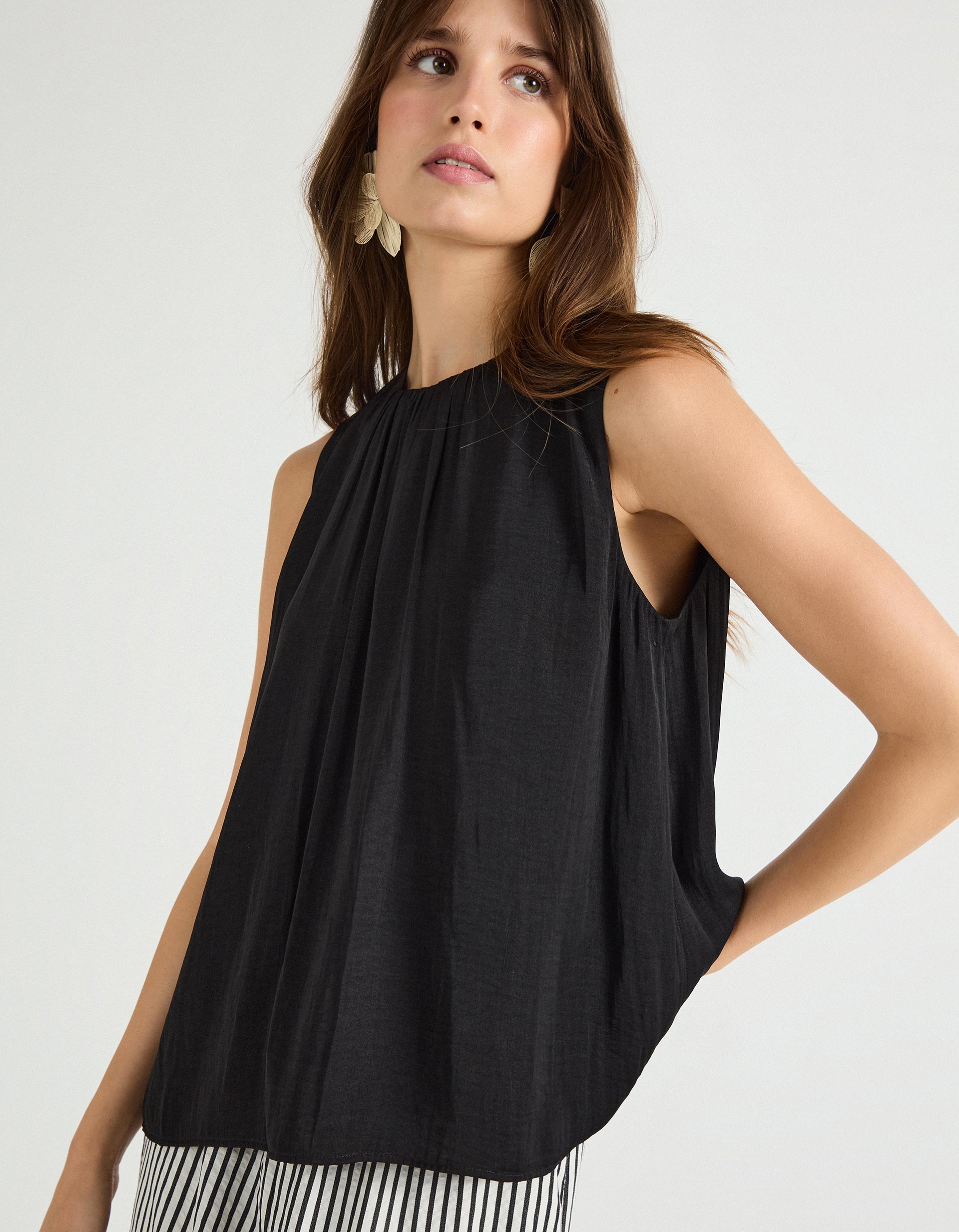 Blusa sem Mangas, Mulher, Preto