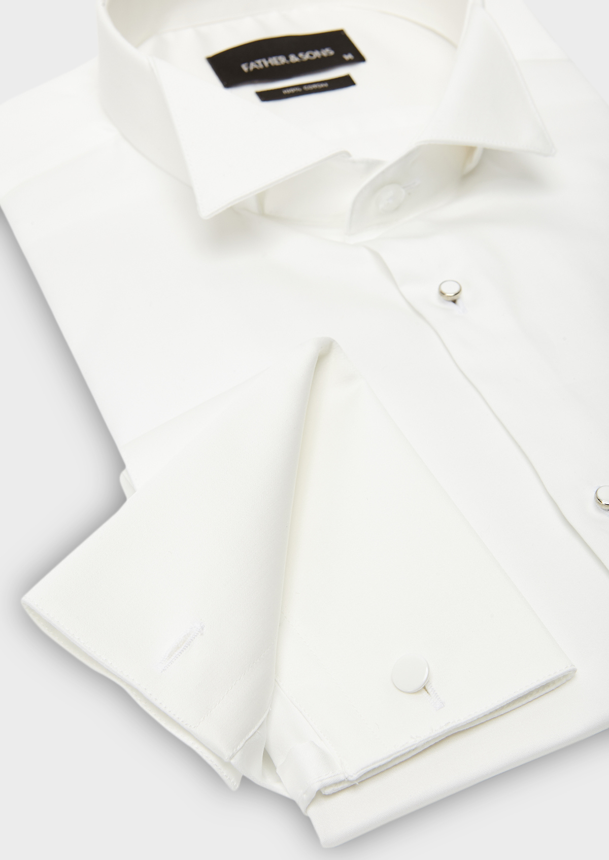 Chemise habillée Slim en satin écru à col cassé