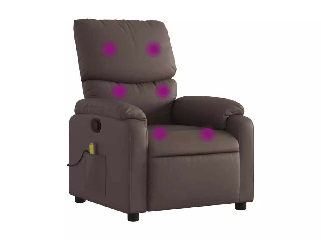 Fauteuil massant inclinable Marron Similicuir