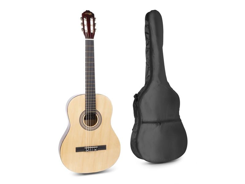 MAX Akustikgitarre SoloArt Set Natur Klassische Gitarre mit Zubehör