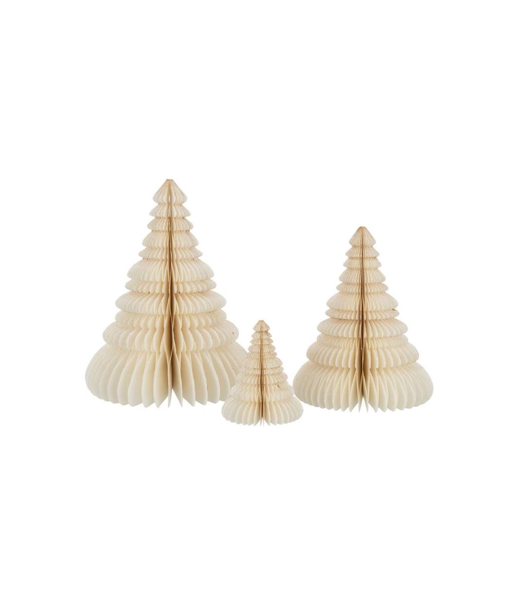 Paris Prix - Sapin De Noël à Poser En Papier pliant 30cm Crème