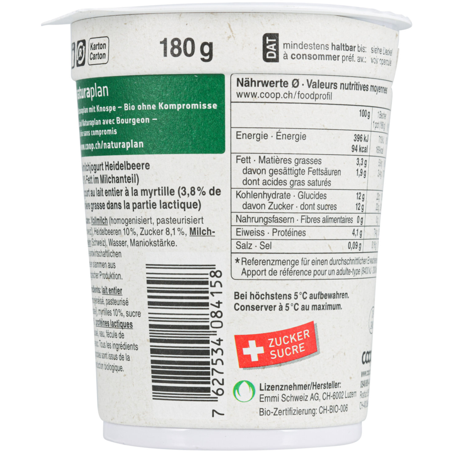 Naturaplan Bio Joghurt Heidelbeer 2x180g