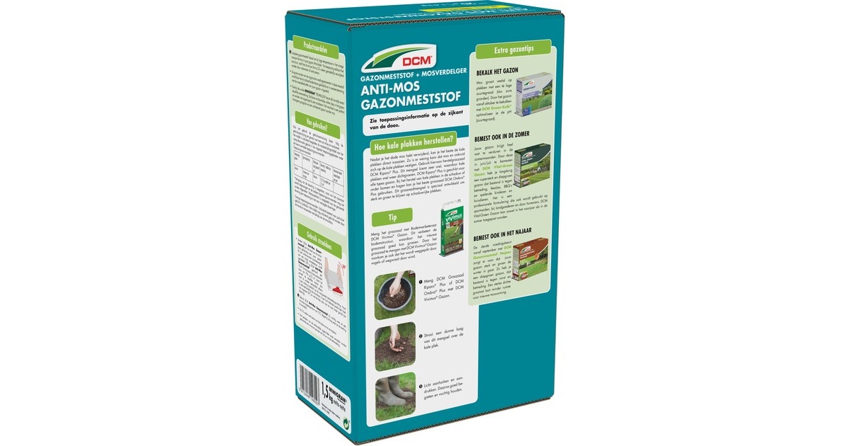 DCMAnti-mos Gazonmeststof 1,5 kg  (Tot 20 m²)