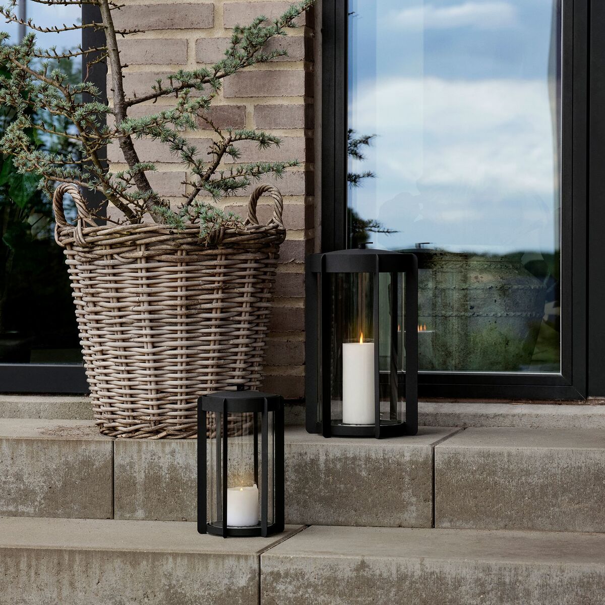 Firefly-lanterne 25 cm, svart