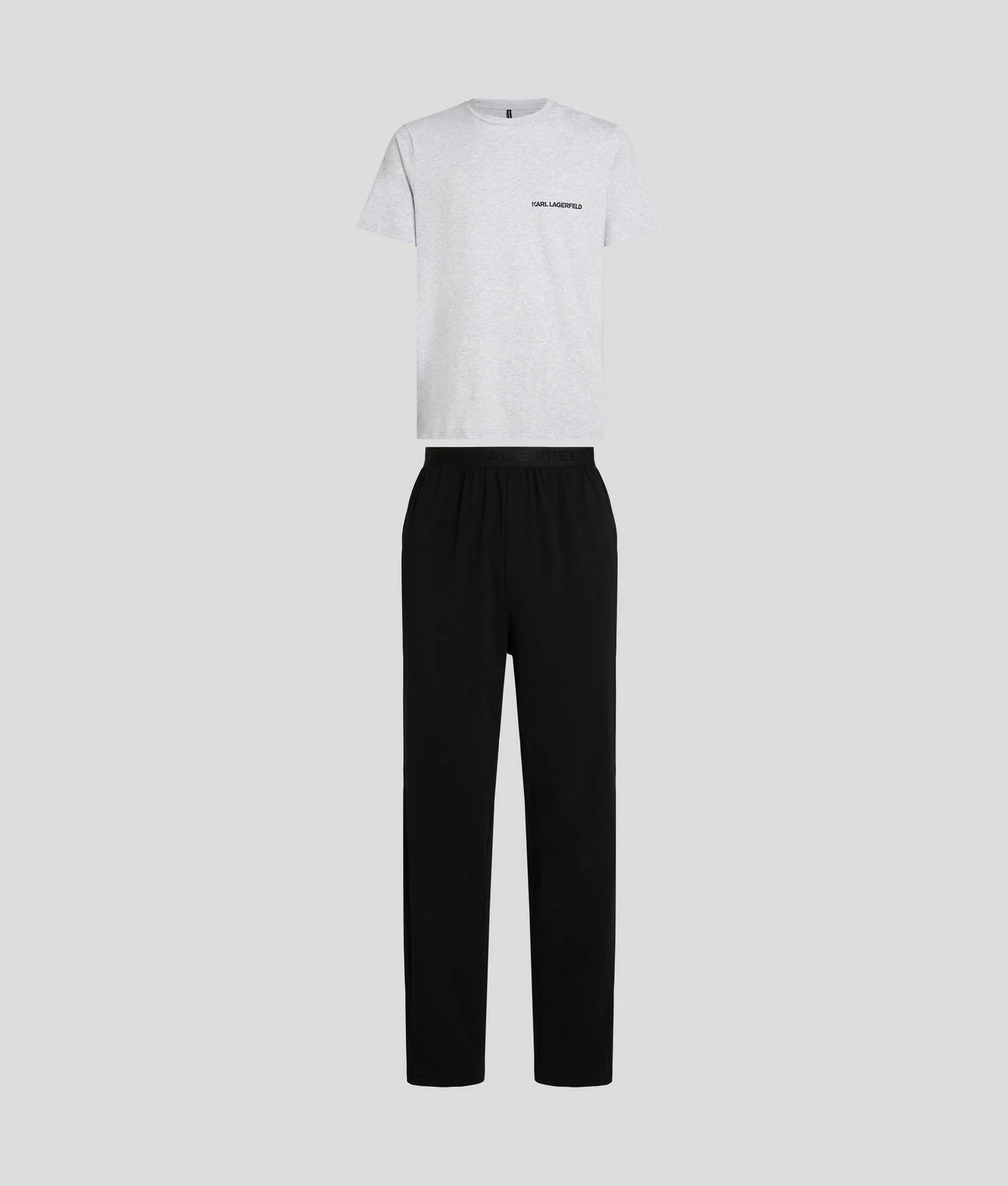 ENSEMBLE PYJAMA À LOGO KARL - Noir/Gris Chiné