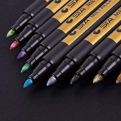 (10er Set) Metallic Marker Glitzer Stifte Glimmer Pen auf Wasserbasis