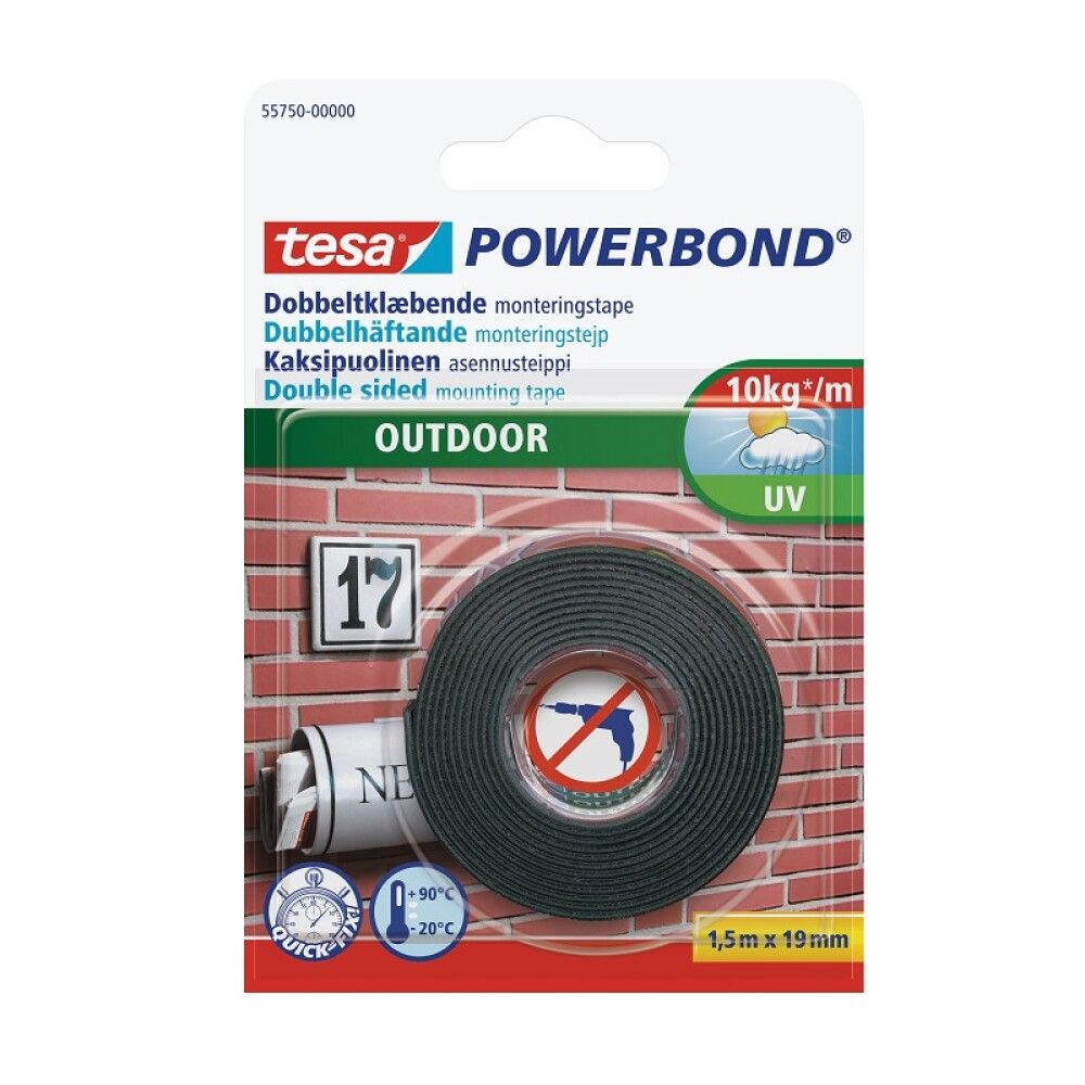 MONTERINGSTAPE TESA OUTDOOR 1,5MX19 MM