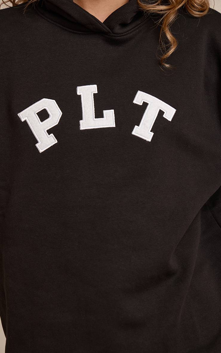 Deep Black Sweat À Casynthétiqueche Oversize Avec Logo Plt