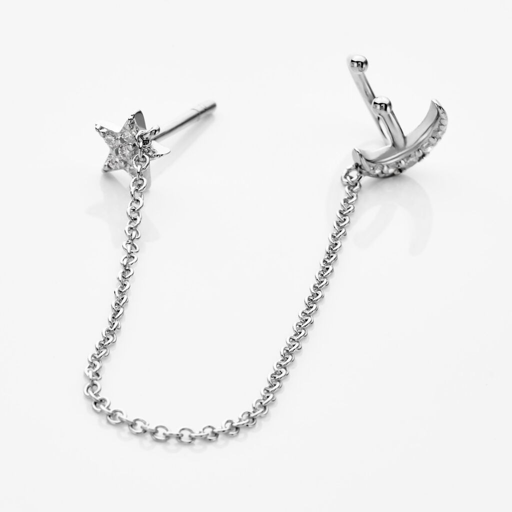 Bijoux D'oreilles Argent Blanc Aulay Oxydes De Zirconium