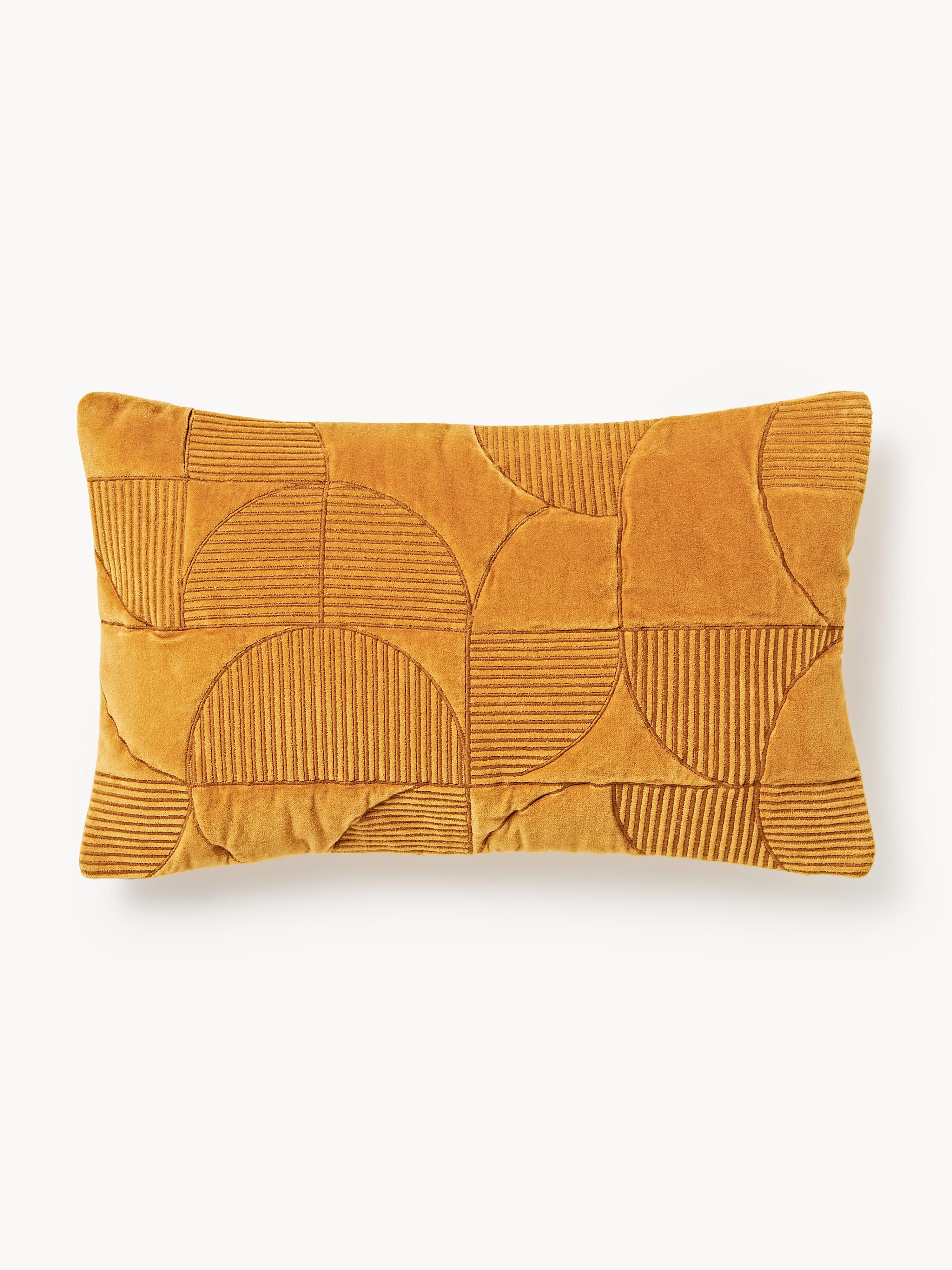 Geborduurde kussenhoes Verina met geometrisch patroon