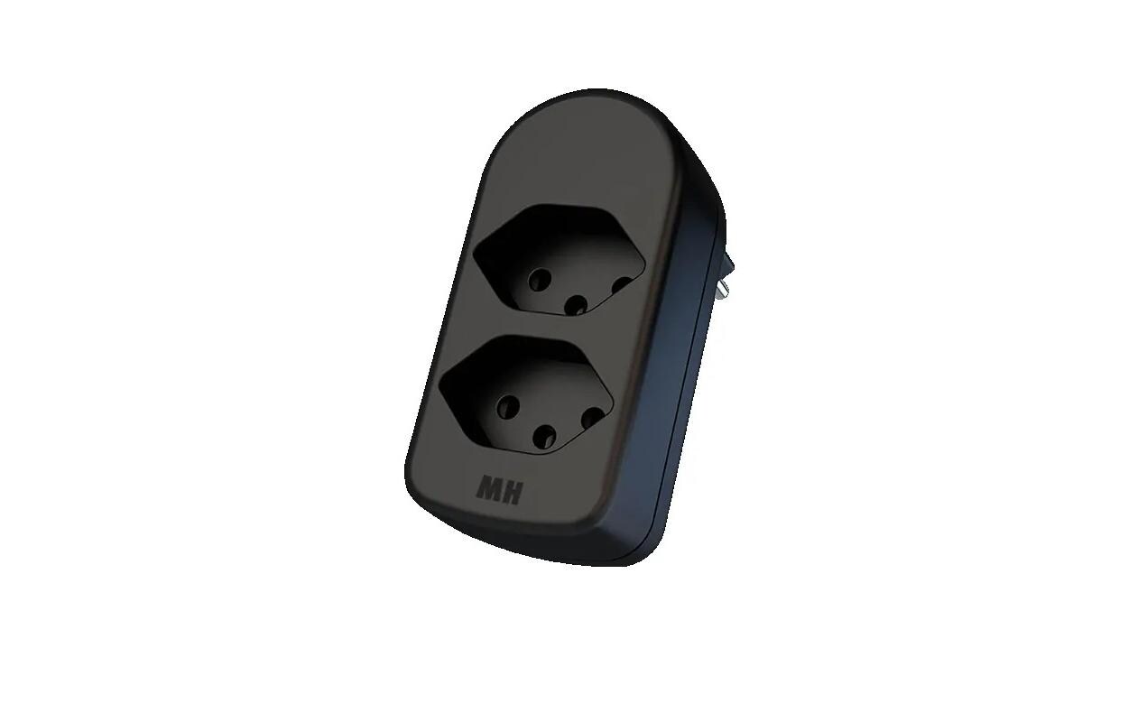 Mehrfachstecker maxADAPT 2 x T13, SchwarzDrehbarer Abzweigstecker mit zwei Typ13 Steckdosen, 230 V/10 A