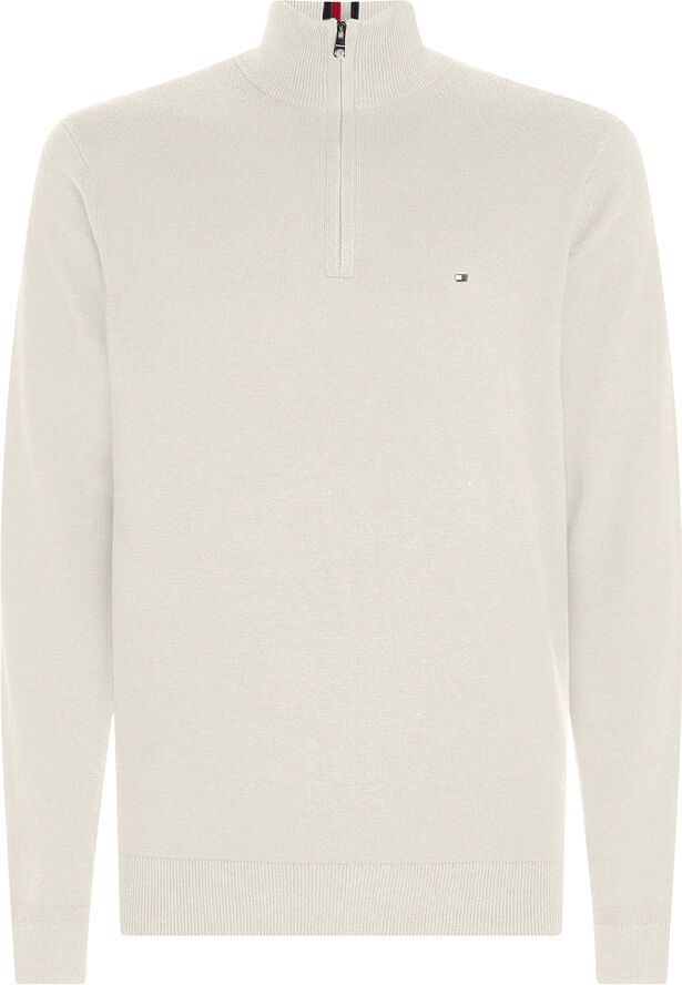 Tommy Hilfiger PIMA ORG CTN CASHMERE ZIP MOCK Ancient white