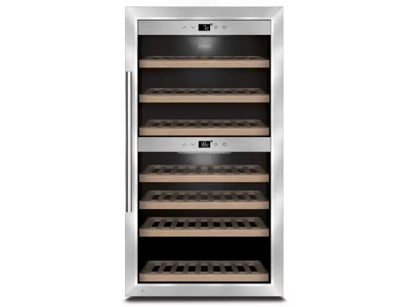 Caso WineComfort 660 Smart, Vin køleboks, Fritstående, 66 flaske(r), 60 W, Indvendig belysning, Rustfrit stål
