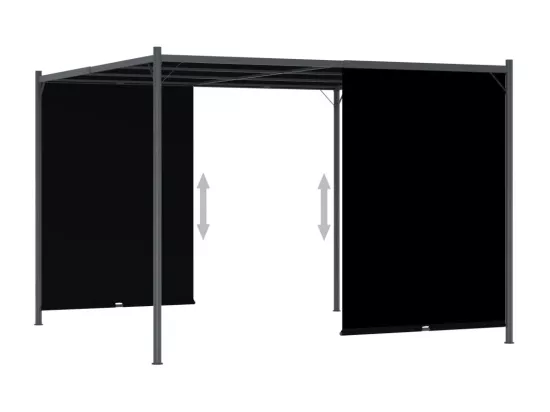 Pergola de jardin avec toit rétractable 3x3 m Anthracite