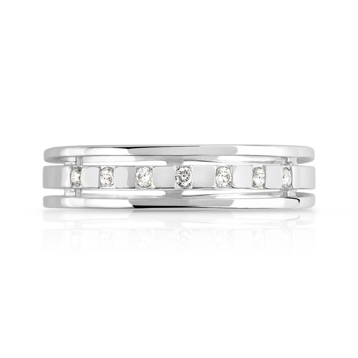 Alliance argent 925 ajourée diamants 4,3 mm