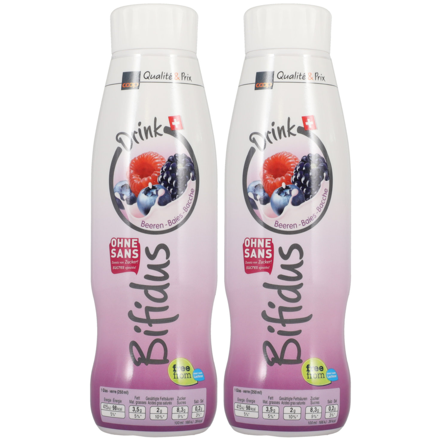 Bifidus Joghurtdrink Berries ohne Zucker lactosefrei 2x 500ml