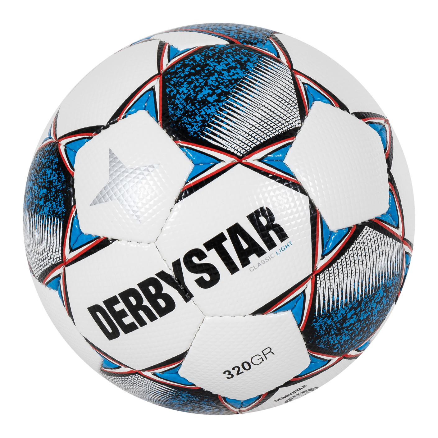 Derbystar Classic Light II 320G Voetbal Maat 5 Wit Blauw Rood