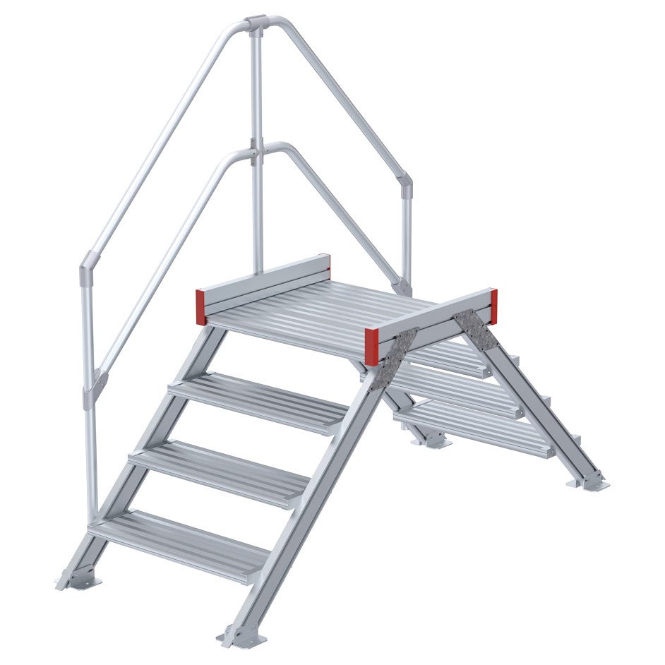 Euroline 512 overgang 45° 1000mm stapbreedte 2x4 treden
