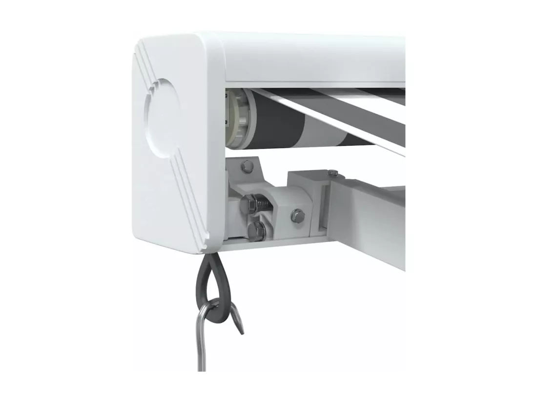 Auvent rétractable anthracite/blanc 3x2,5 m tissu et aluminium