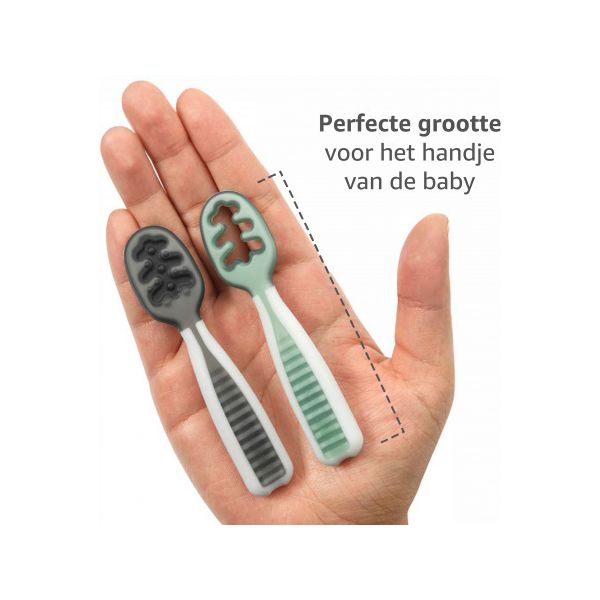 NumNum Pre-Spoons Storm Grey + Glacier Green