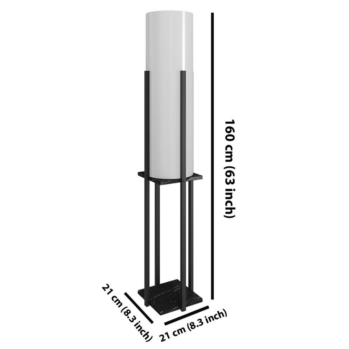 Opviq Lampadaire Dor noir - 21x21x160 cm