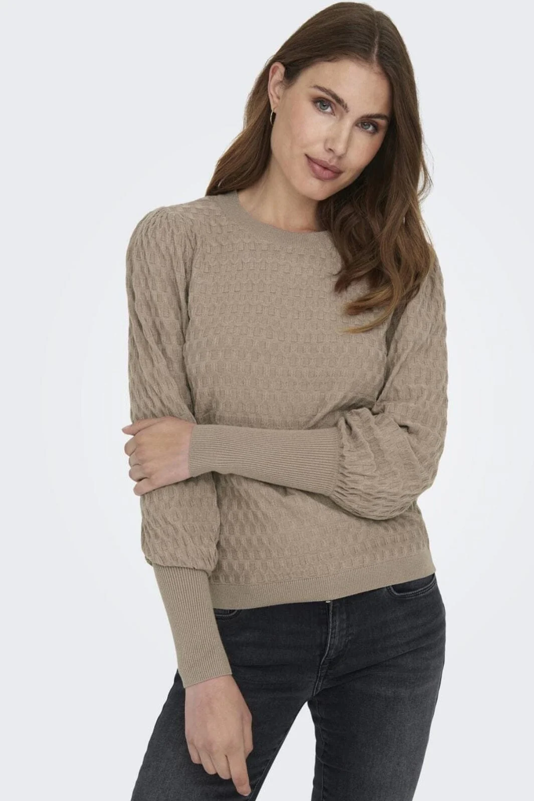 Only Onlfaye Life L/S Pullover Knt 4314190 silver mink