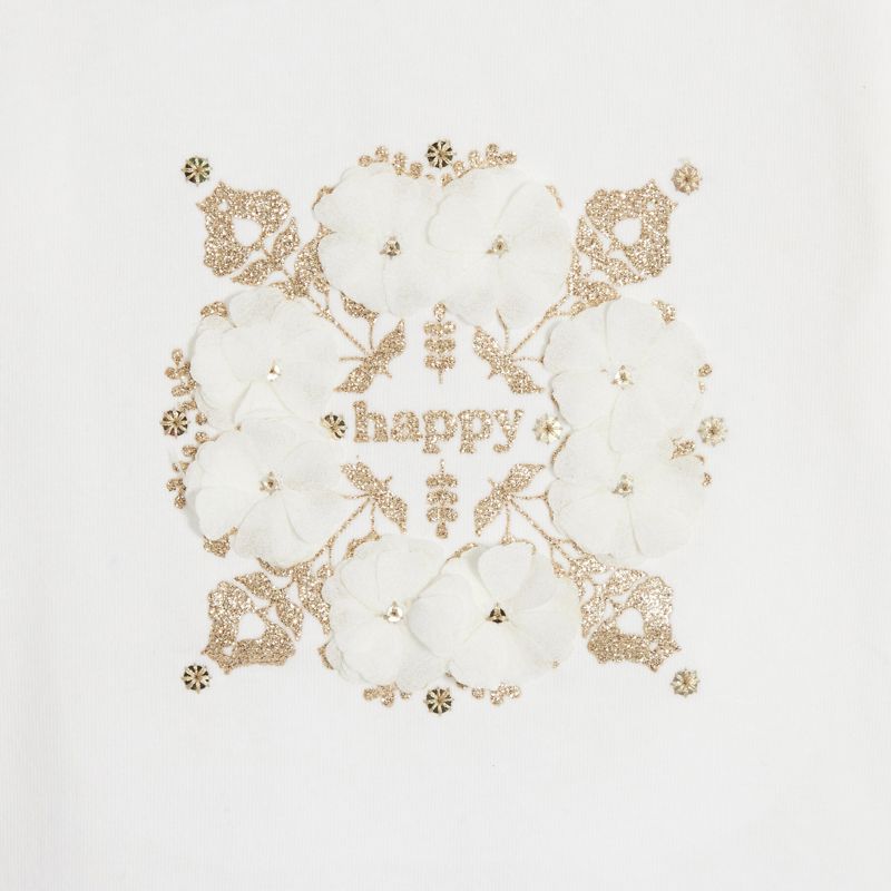T-shirt illustration brillante blanc bébé fille Blanc