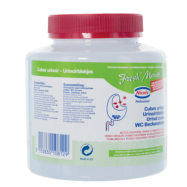 Pastilles urinoirs économiques antitartre Nicols, boîte de 33