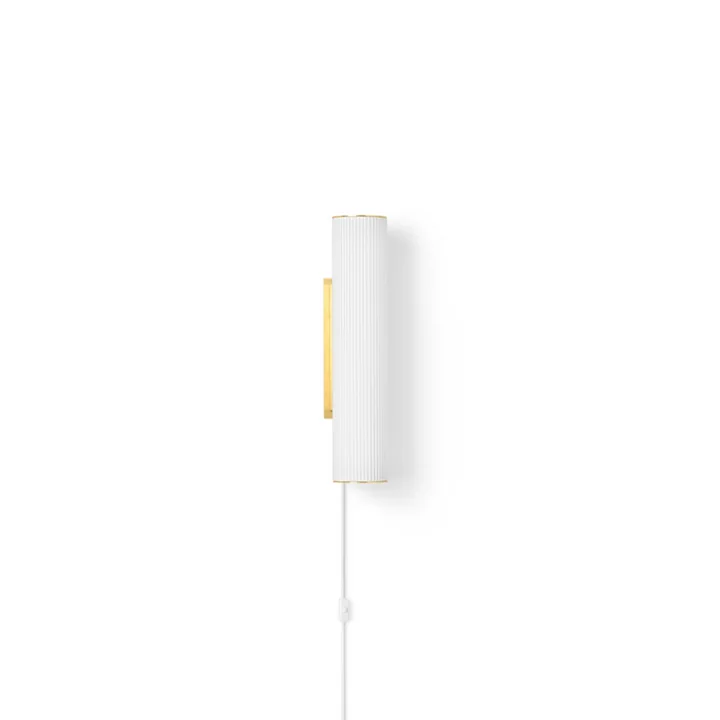 Ferm Living - Vuelta LED Wandleuchte, H 40 cm, weiss / Messing