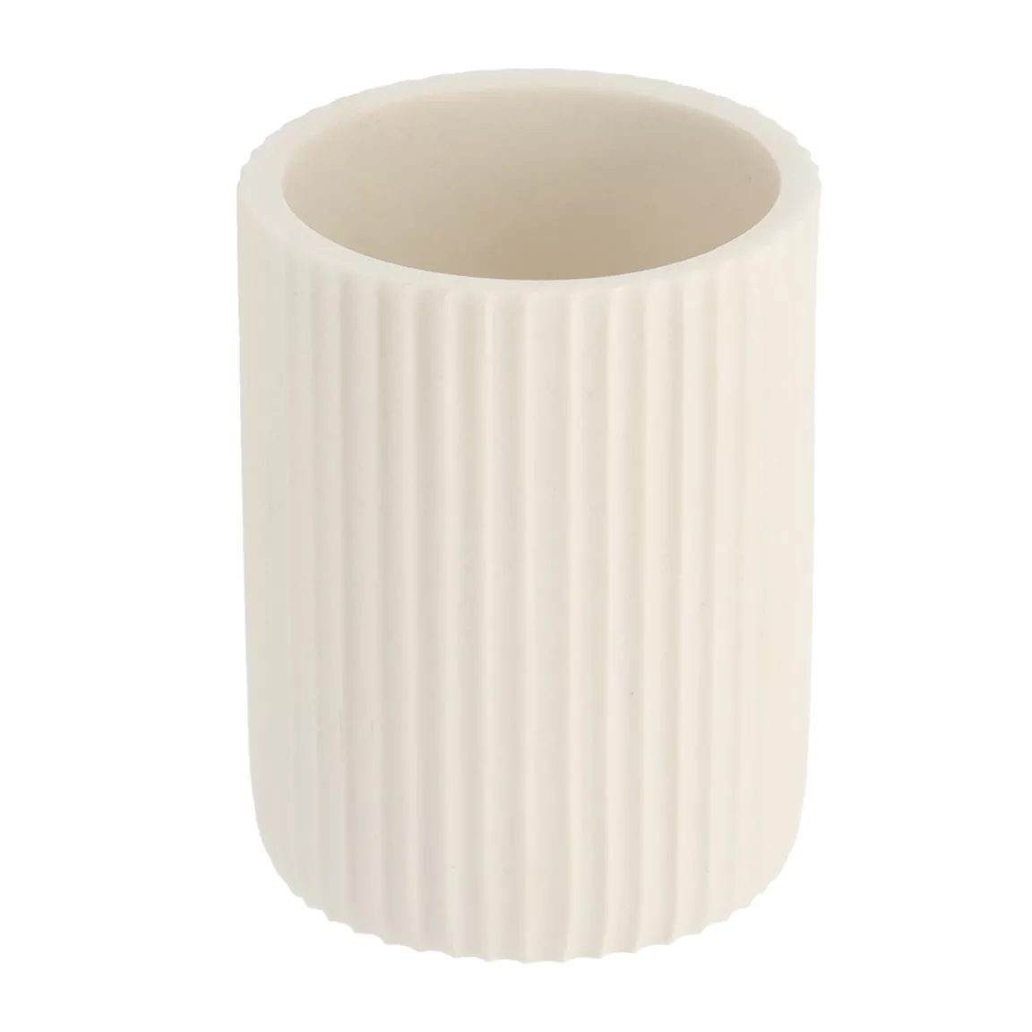 Set d'accessoires salle de bain résine Strié Blanc