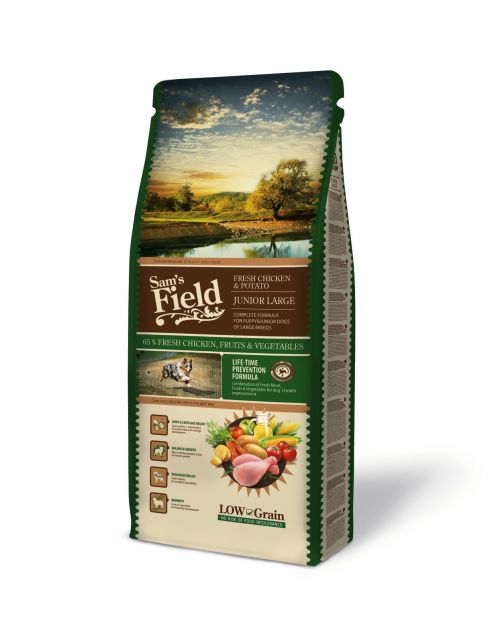 Sam's Field Junior Large Kip&Aardappel - Hondenvoer