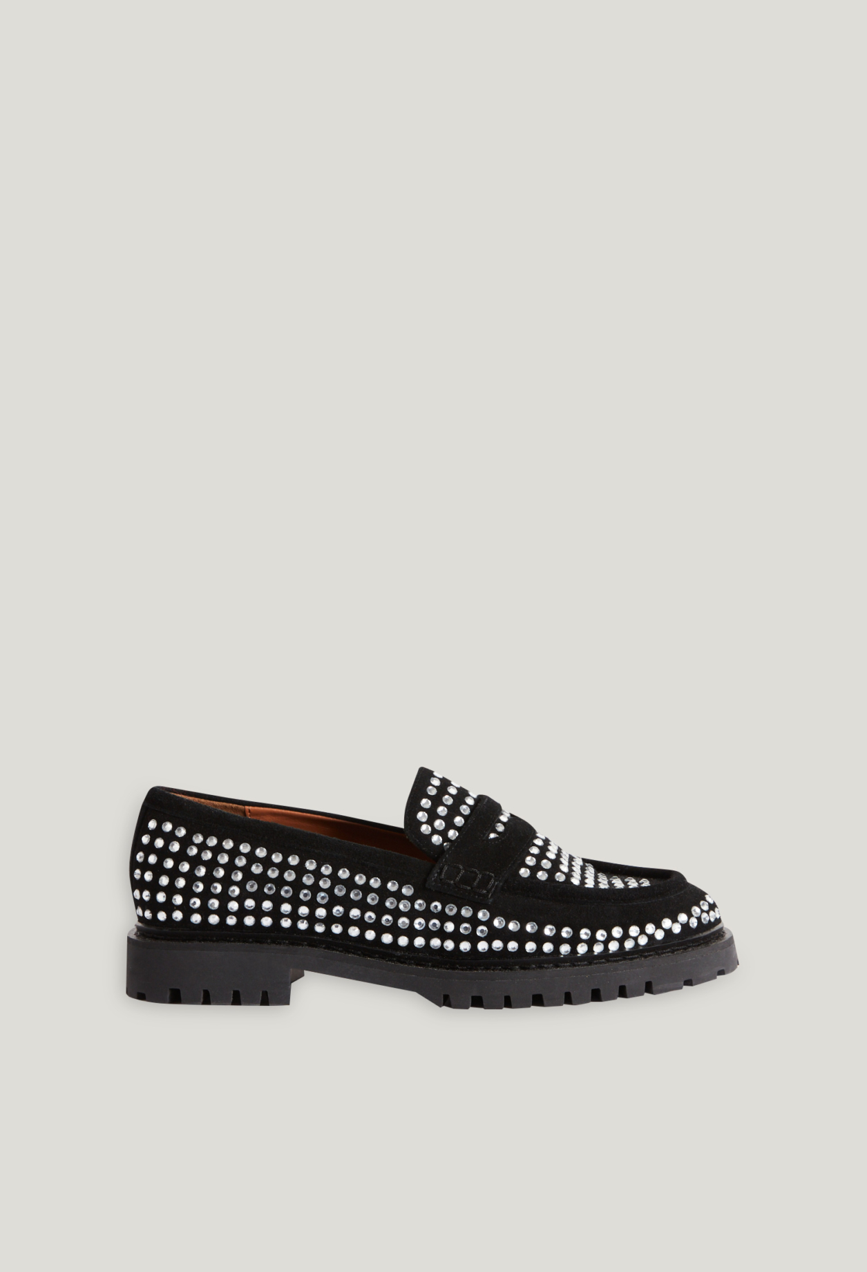 Mocassins cuir strasses