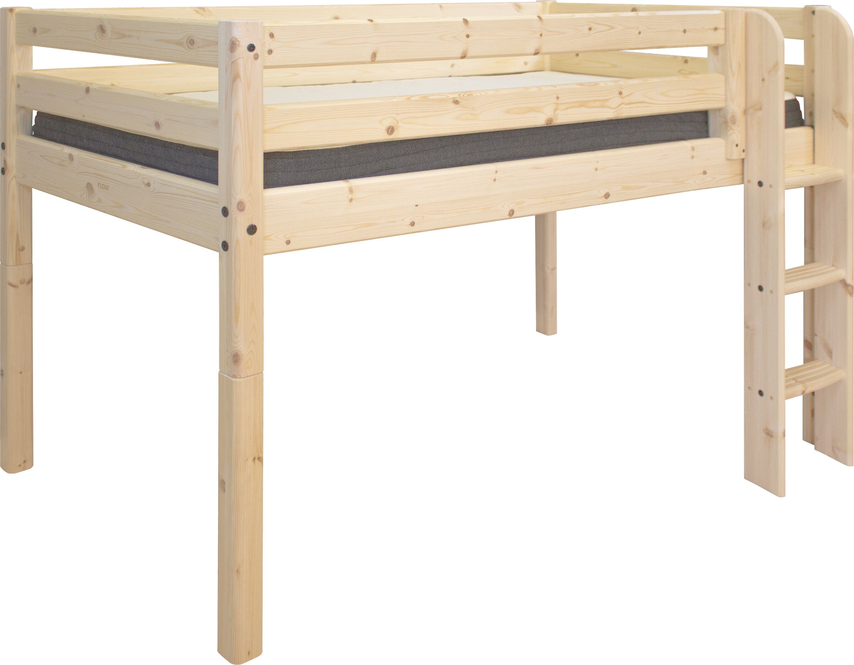 Flexa CLASSIC Halbhochbett - Kiefer natur / B: 110.0 cm x T: 210.0 cm x H: 120.0 cm