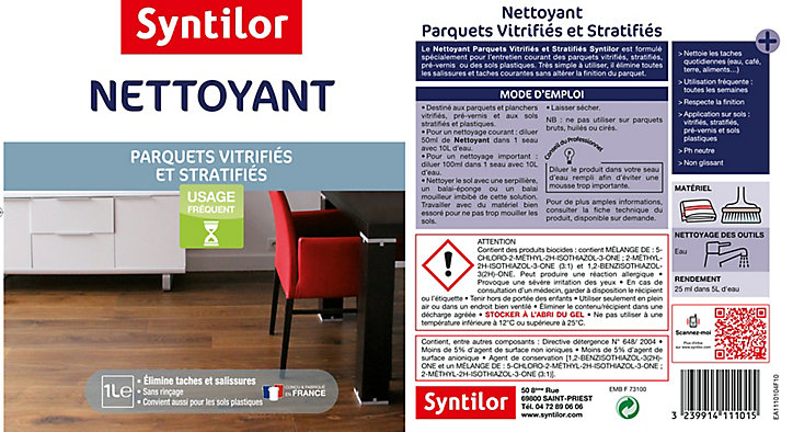 Nettoyant parquet vitrifié Syntilor 1L