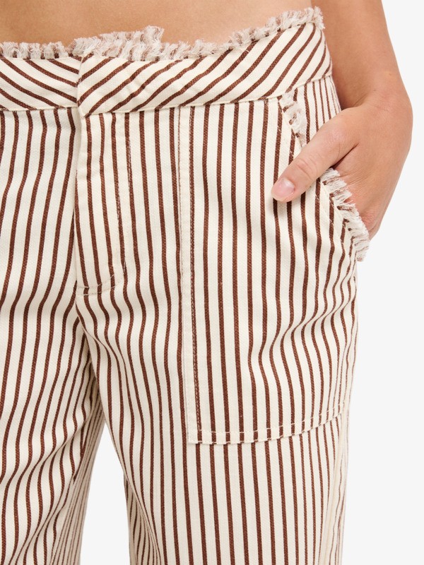 Rough Around Edges Pantalon à rayures Noir Femme