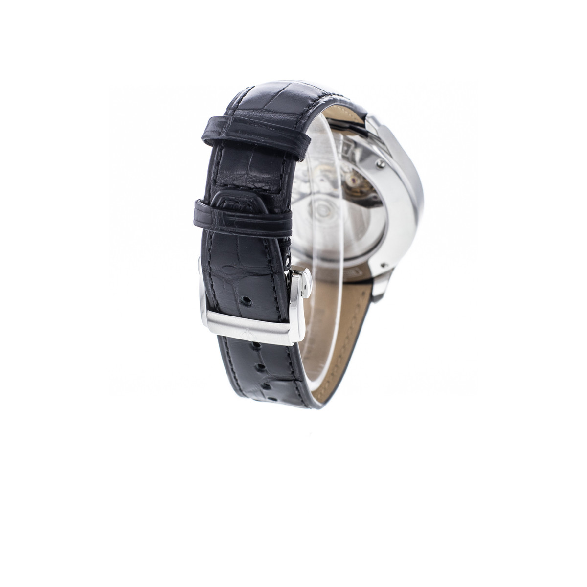 Montre d'occasion Baume & Mercier Clifton homme chronographe automatique acier bracelet cuir noir
