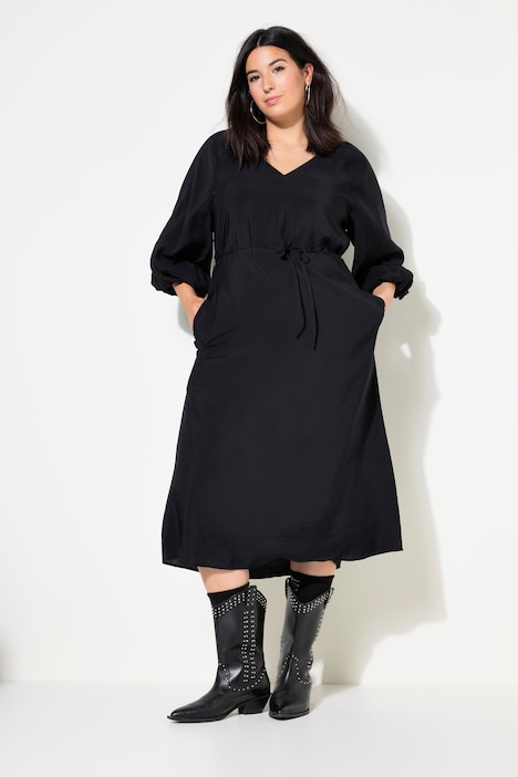 Maxikleid, A-Line, 3/4-Ballonärmel