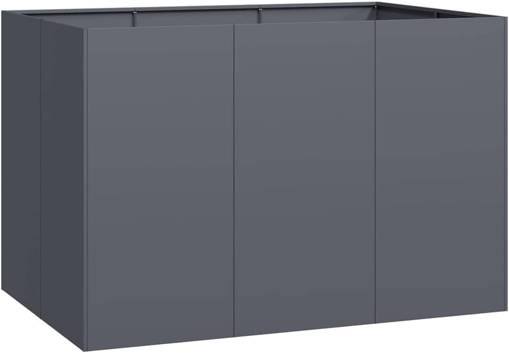 vidaXL Pflanzgefäß Anthrazit 120x80x80 cm Stahl, Pflanzschale, Garten-Garten-Pflanzkübel, Outdoor-Pflanzgefäß, Hochbeet, Pflanzgefäß, Blumenkasten