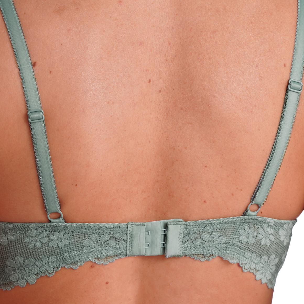 Gina Benotti Damen Bügel-BH mit floraler Spitze dunkelgrün